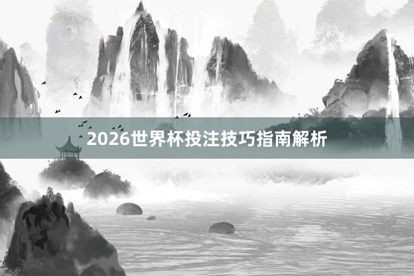 2026世界杯投注技巧指南解析