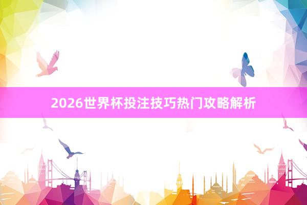 2026世界杯投注技巧热门攻略解析