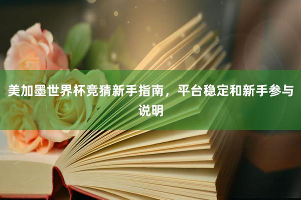 美加墨世界杯竞猜新手指南，平台稳定和新手参与说明